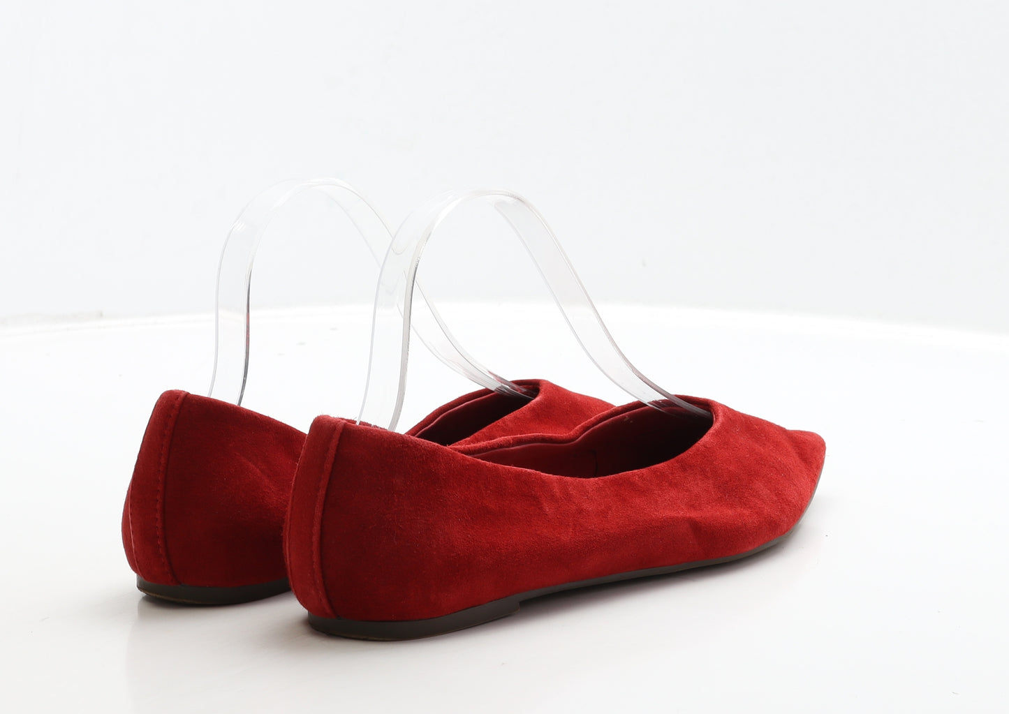 Topshop Womens Red Suede Flat UK 4 37