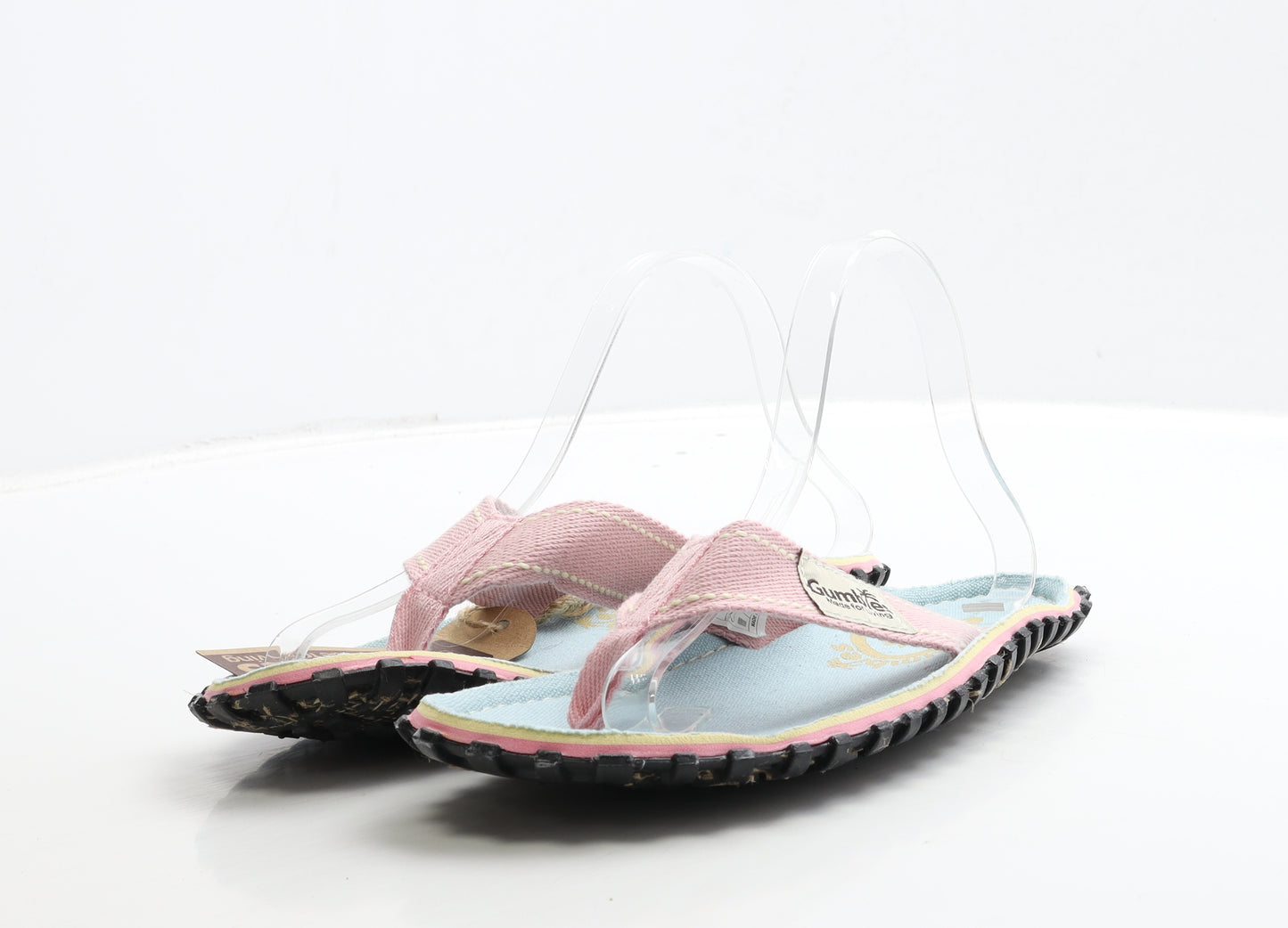 Gumbies Womens Pink Fabric Thong Sandal UK 6 39