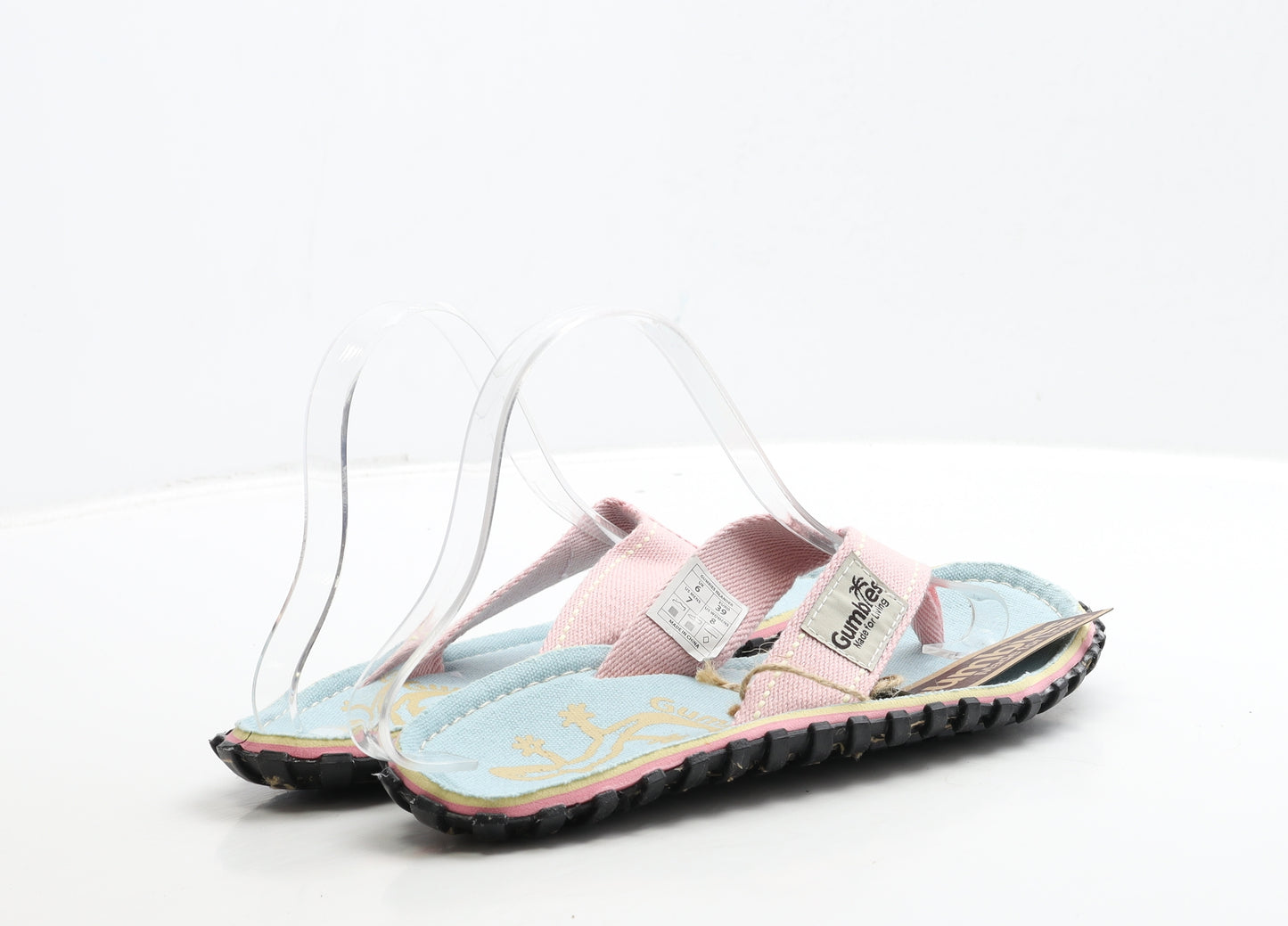 Gumbies Womens Pink Fabric Thong Sandal UK 6 39