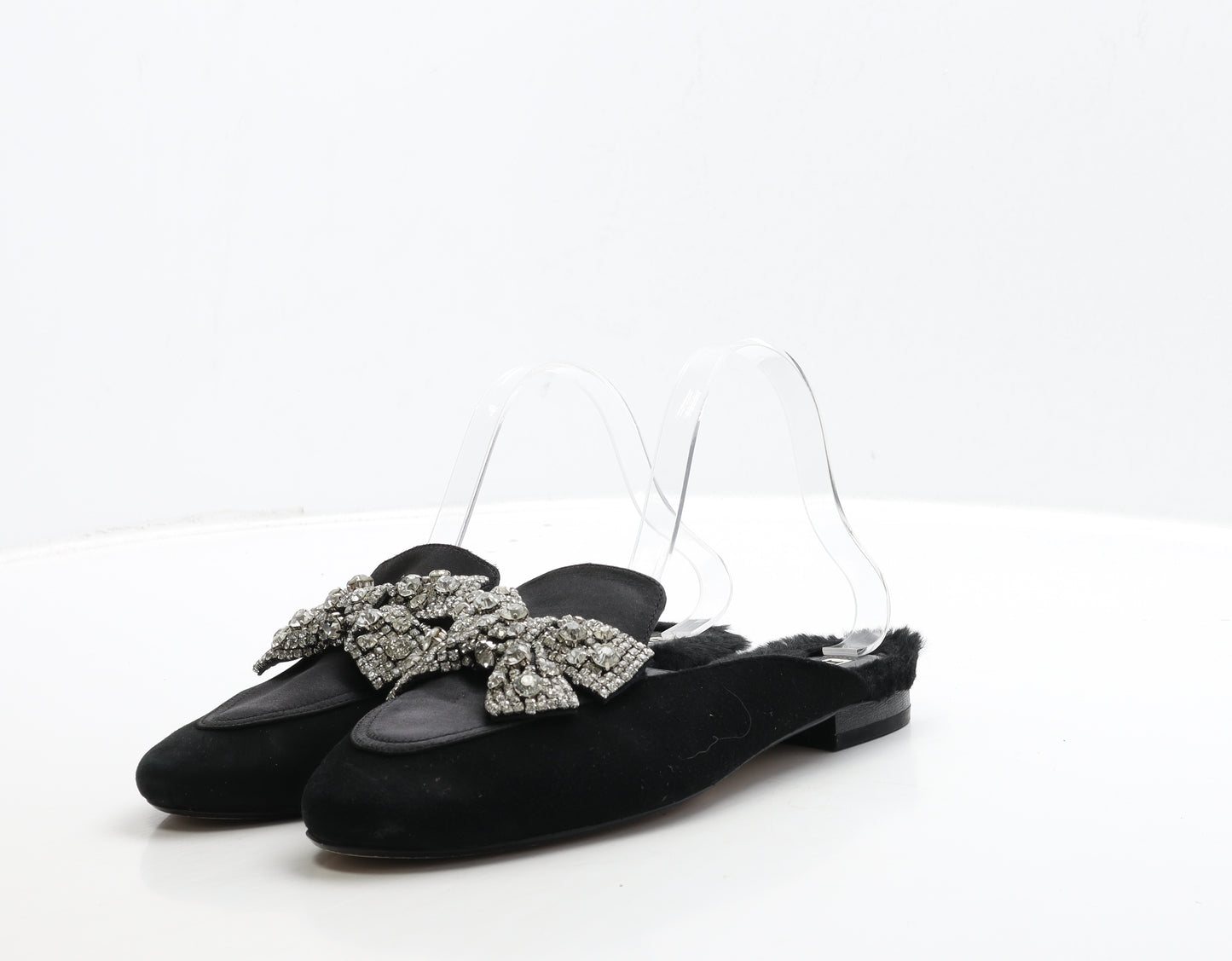 Dune Womens Black Leather Slip On Flat UK 5 38