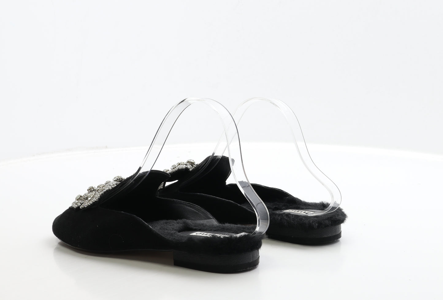 Dune Womens Black Leather Slip On Flat UK 5 38