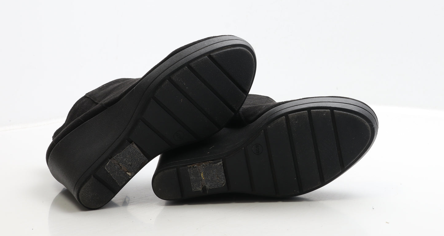 New Look Womens Black Suede Bootie Boot UK 6 39