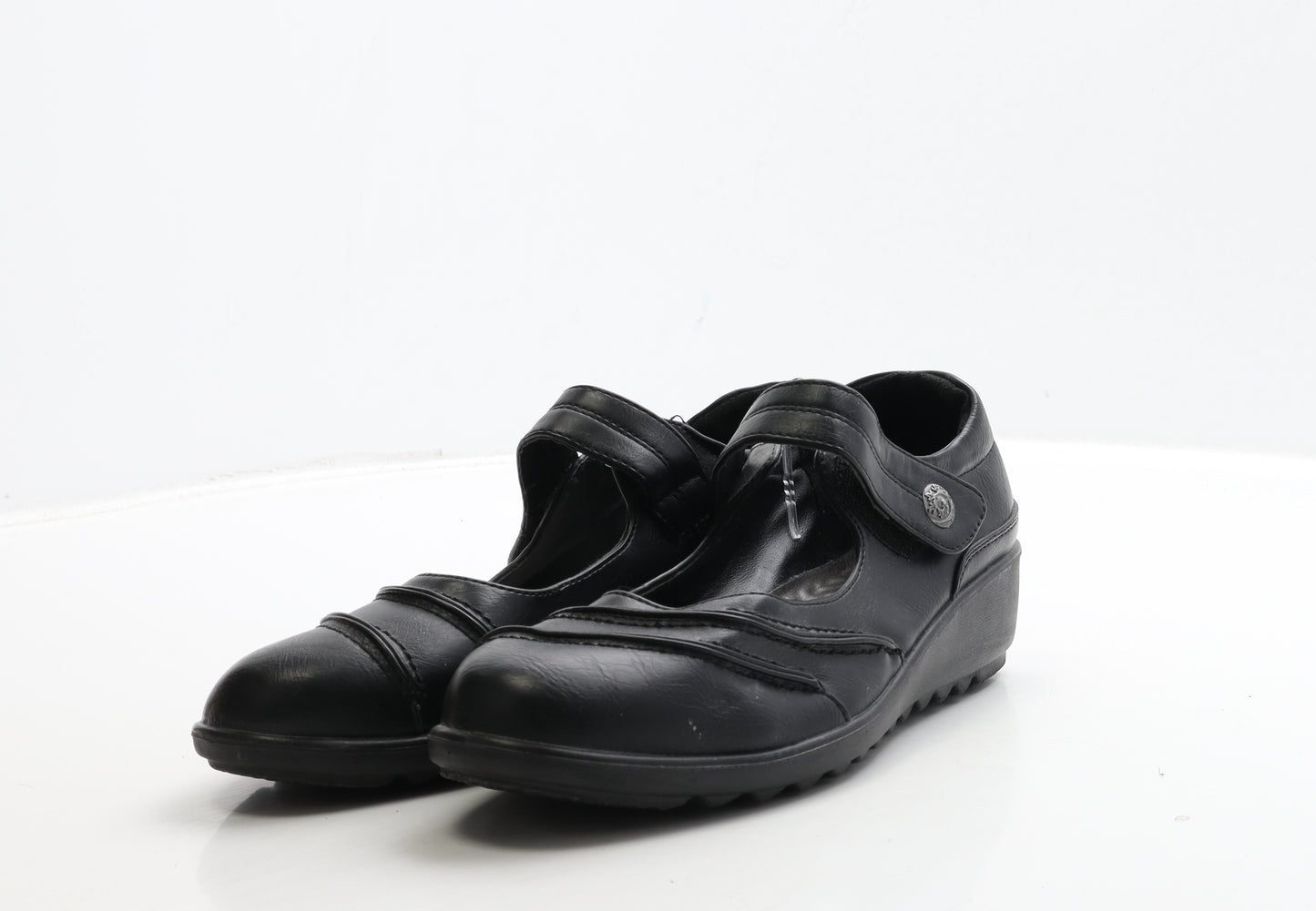 Cushion Walk Womens Black Leather Slip On Casual UK 6 39