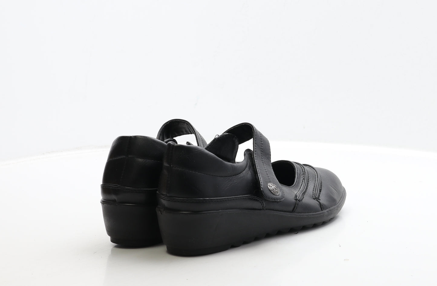 Cushion Walk Womens Black Leather Slip On Casual UK 6 39