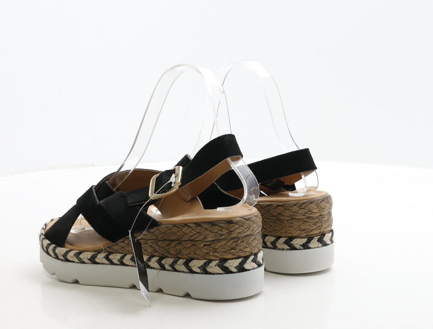 NEXT Womens Black Leather Slingback Sandal UK 5 38