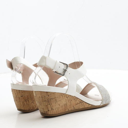 Preworn Womens White Leather Slingback Heel UK 3 36