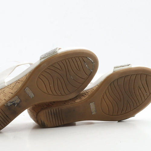 Preworn Womens White Leather Slingback Heel UK 3 36