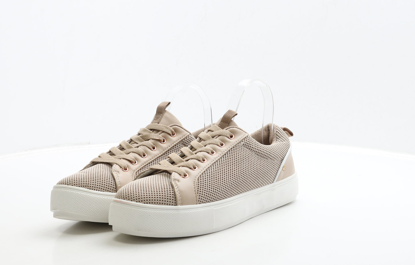 Matalan Womens Beige Polyester Trainer UK 6 39
