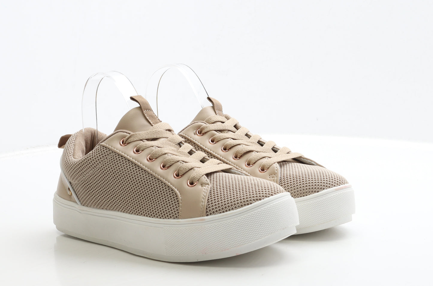 Matalan Womens Beige Polyester Trainer UK 6 39
