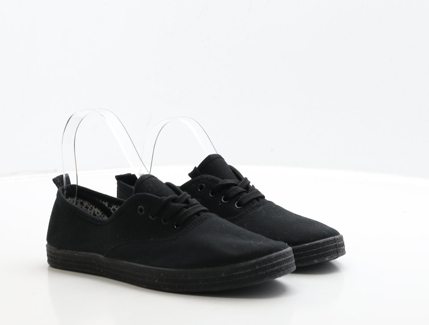 F&F Womens Black Fabric Trainer UK 6 39