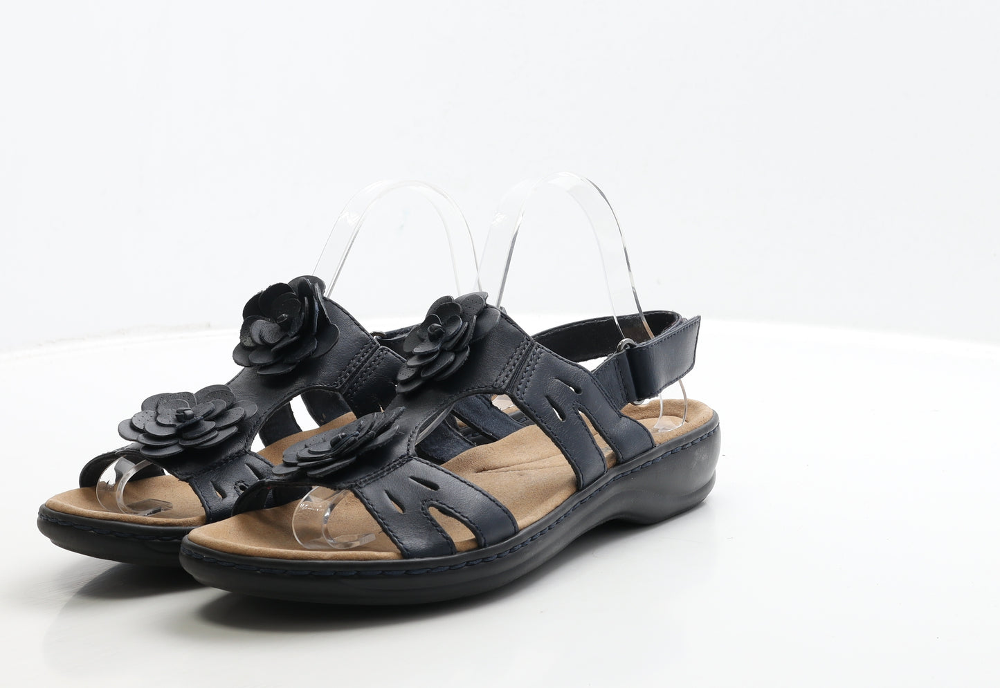 Clarks Womens Blue Leather Slingback Sandal UK 6.5 40