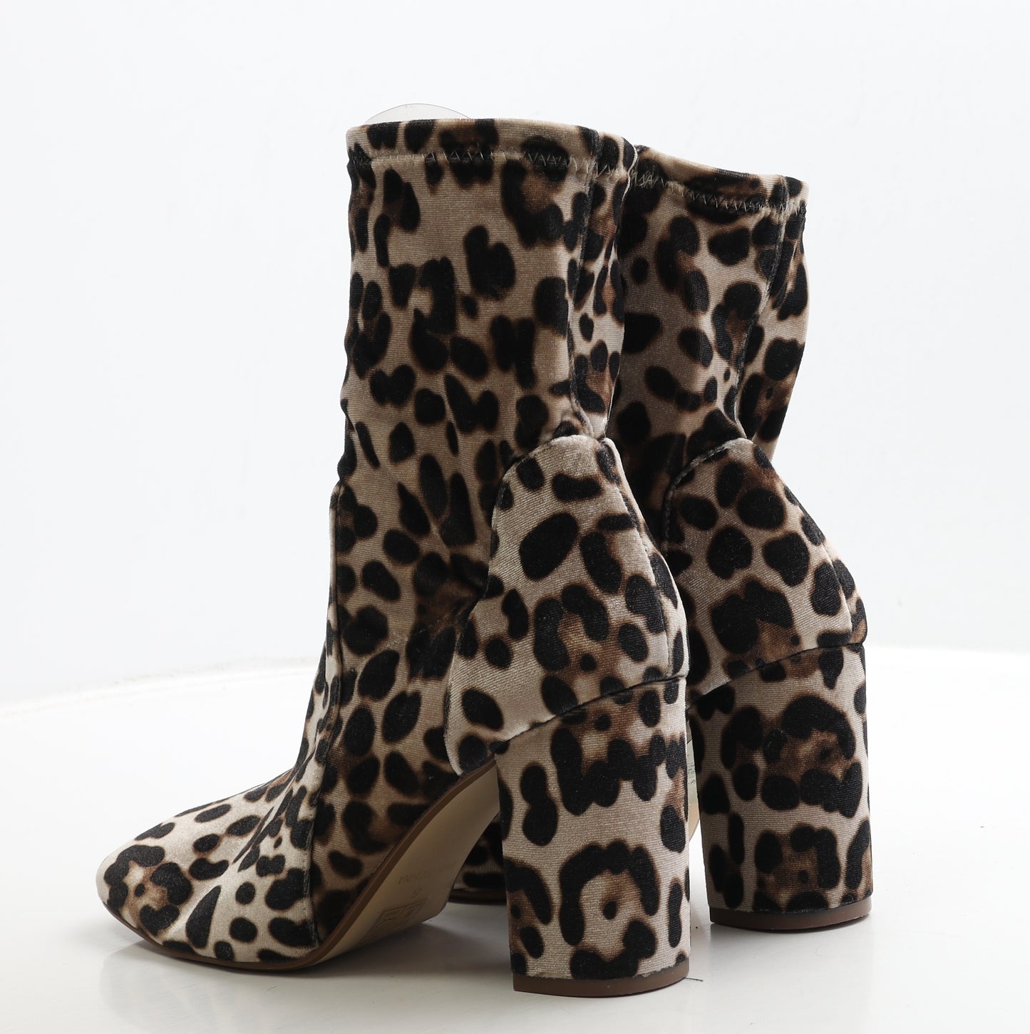 River Island Womens Brown Animal Print Polyester Sock Boot UK 6 39