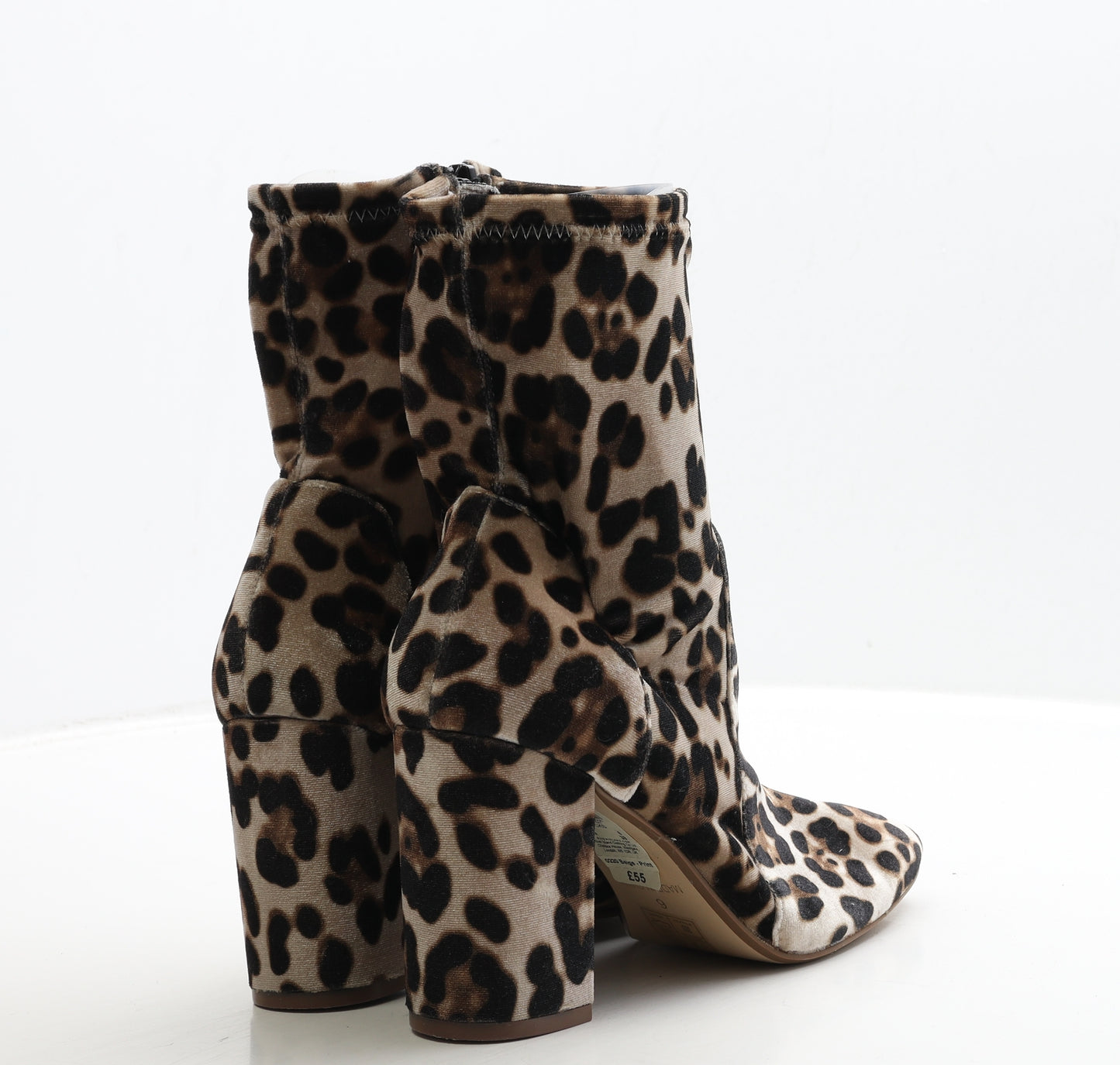 River Island Womens Brown Animal Print Polyester Sock Boot UK 6 39