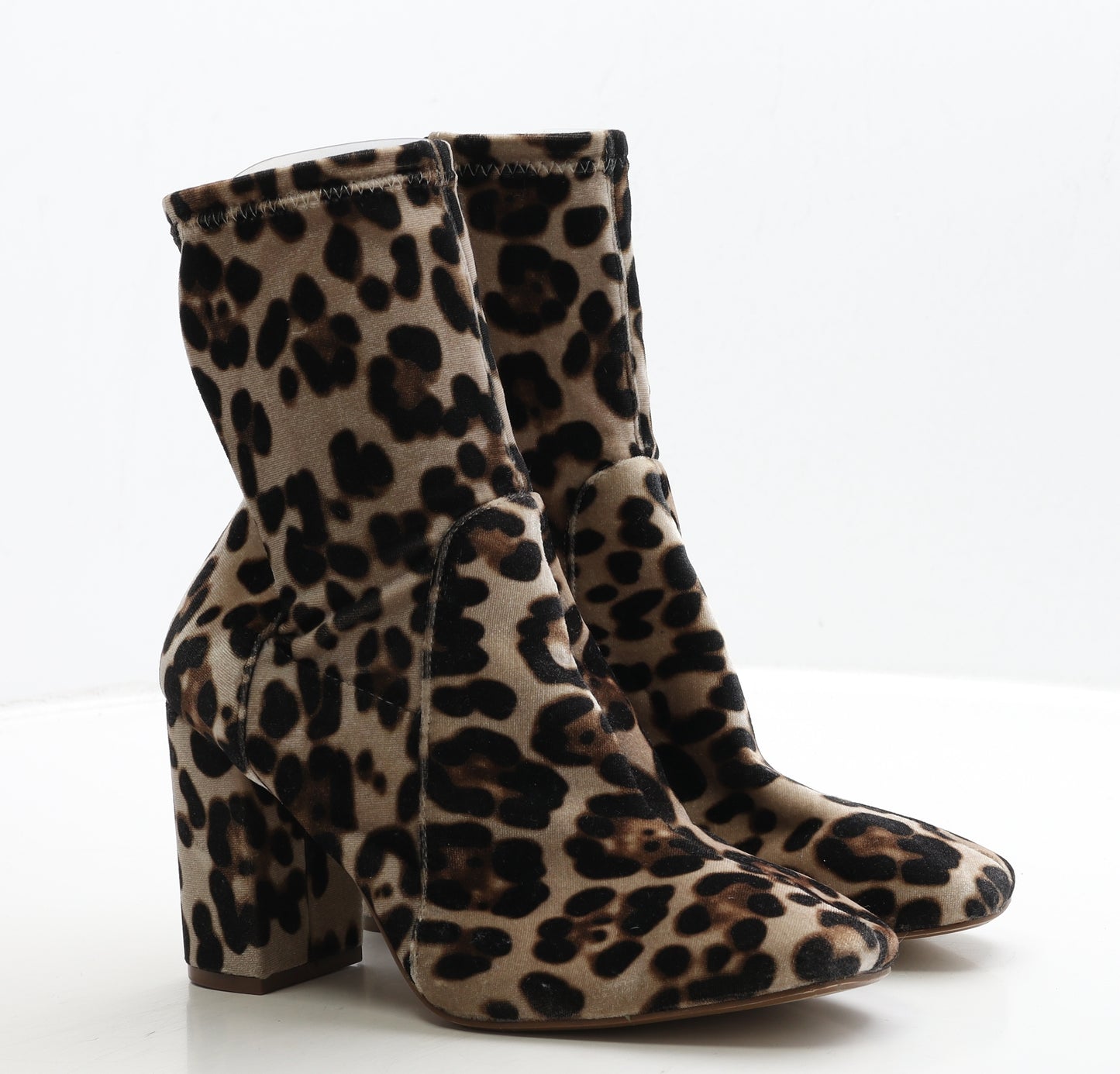 River Island Womens Brown Animal Print Polyester Sock Boot UK 6 39
