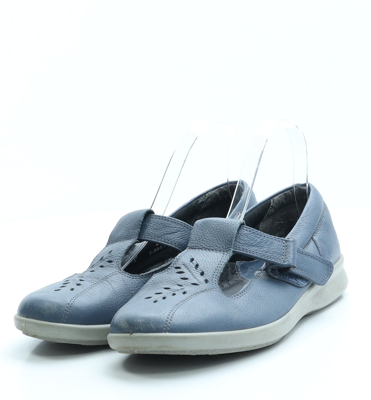 Easy B Womens Black Leather Flat UK 6