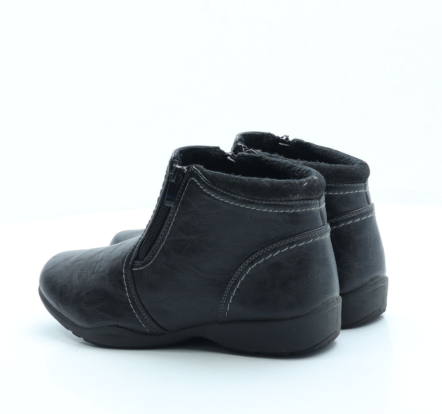 Ever so Soft Womens Black Leather Bootie Boot UK 6