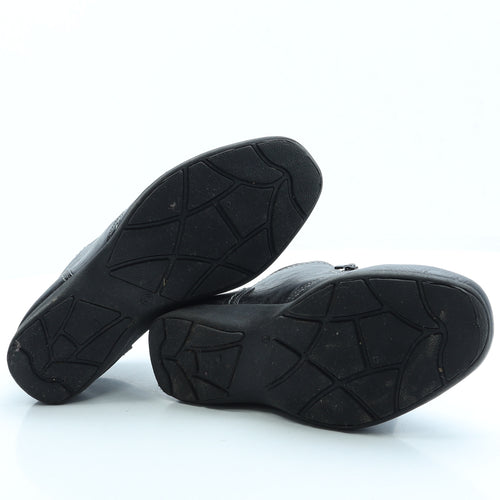 Ever so Soft Womens Black Leather Bootie Boot UK 6