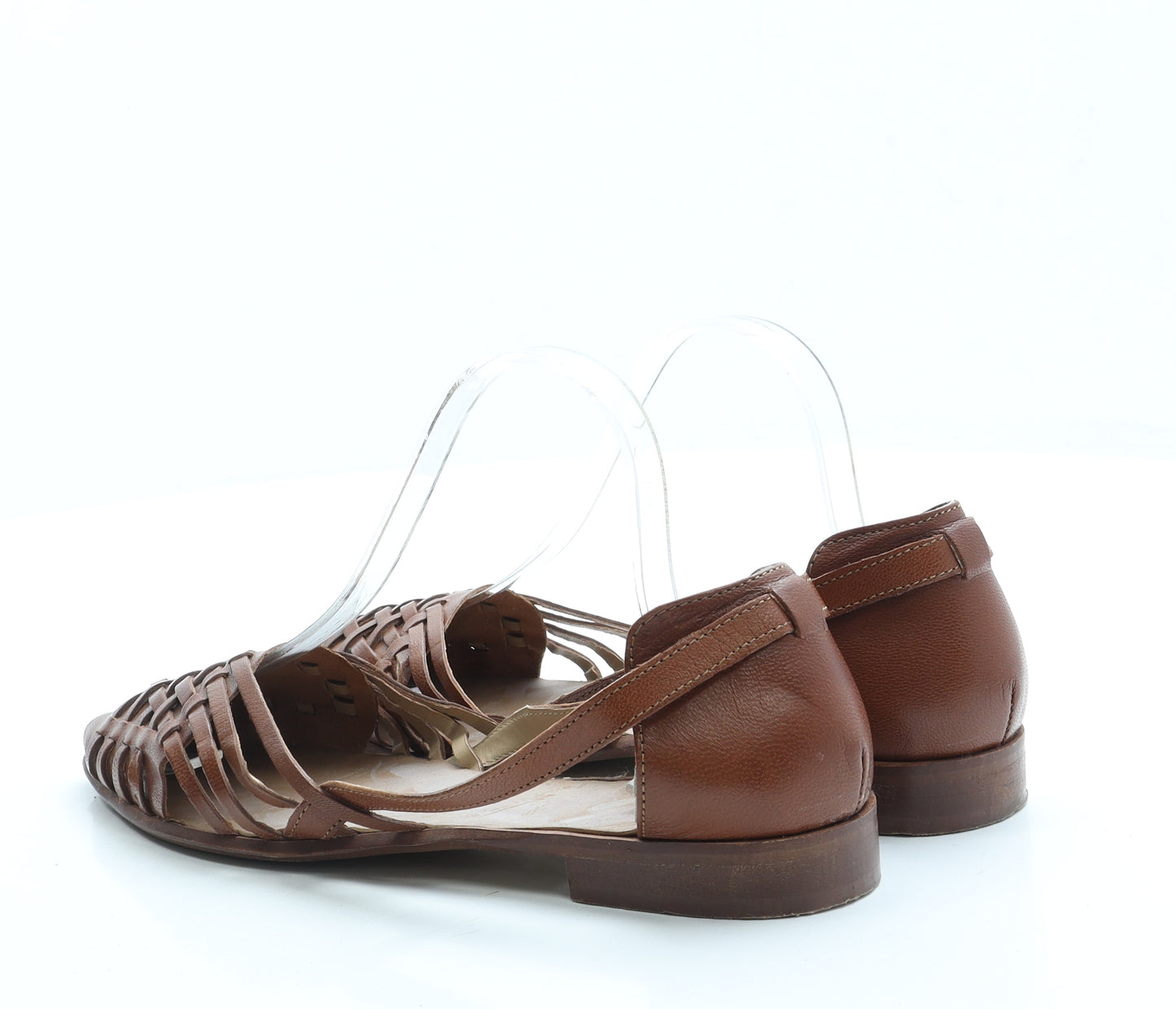 Topshop Womens Brown Leather Flat UK 7 40