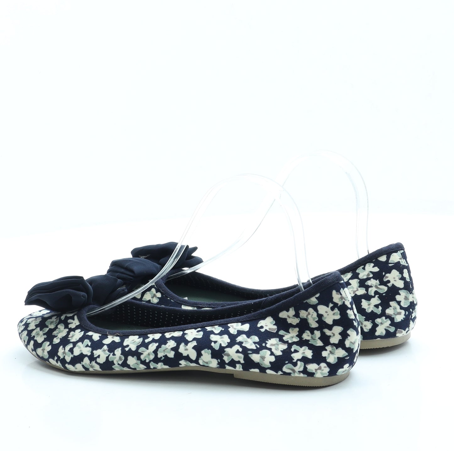George Womens Blue Floral Polyester Ballet Flat UK 8 42