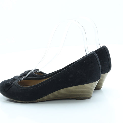 Preworn Womens Black Suede Court Heel UK 3 36