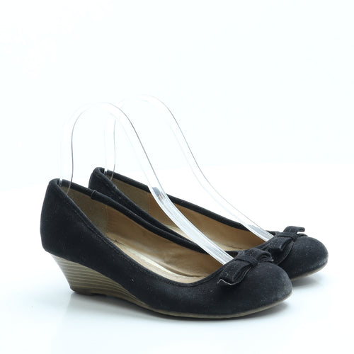 Preworn Womens Black Suede Court Heel UK 3 36