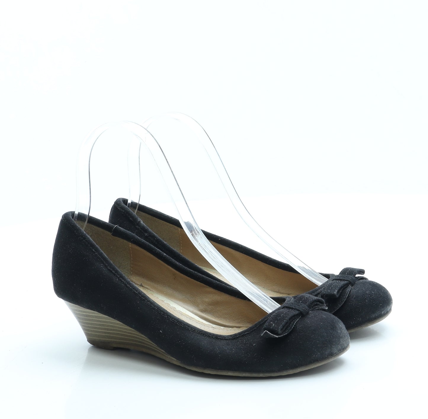 Preworn Womens Black Suede Court Heel UK 3 36