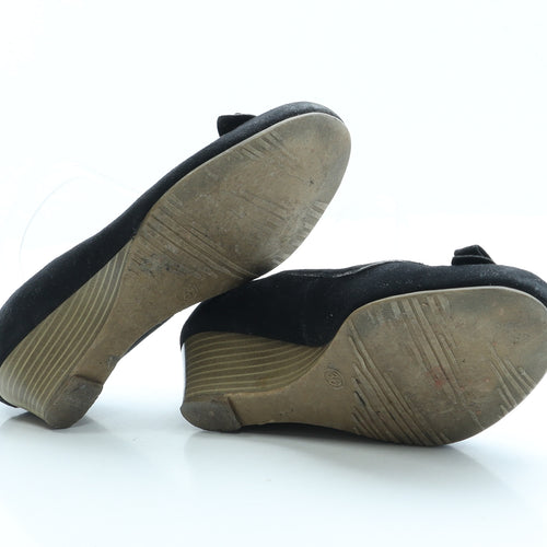 Preworn Womens Black Suede Court Heel UK 3 36