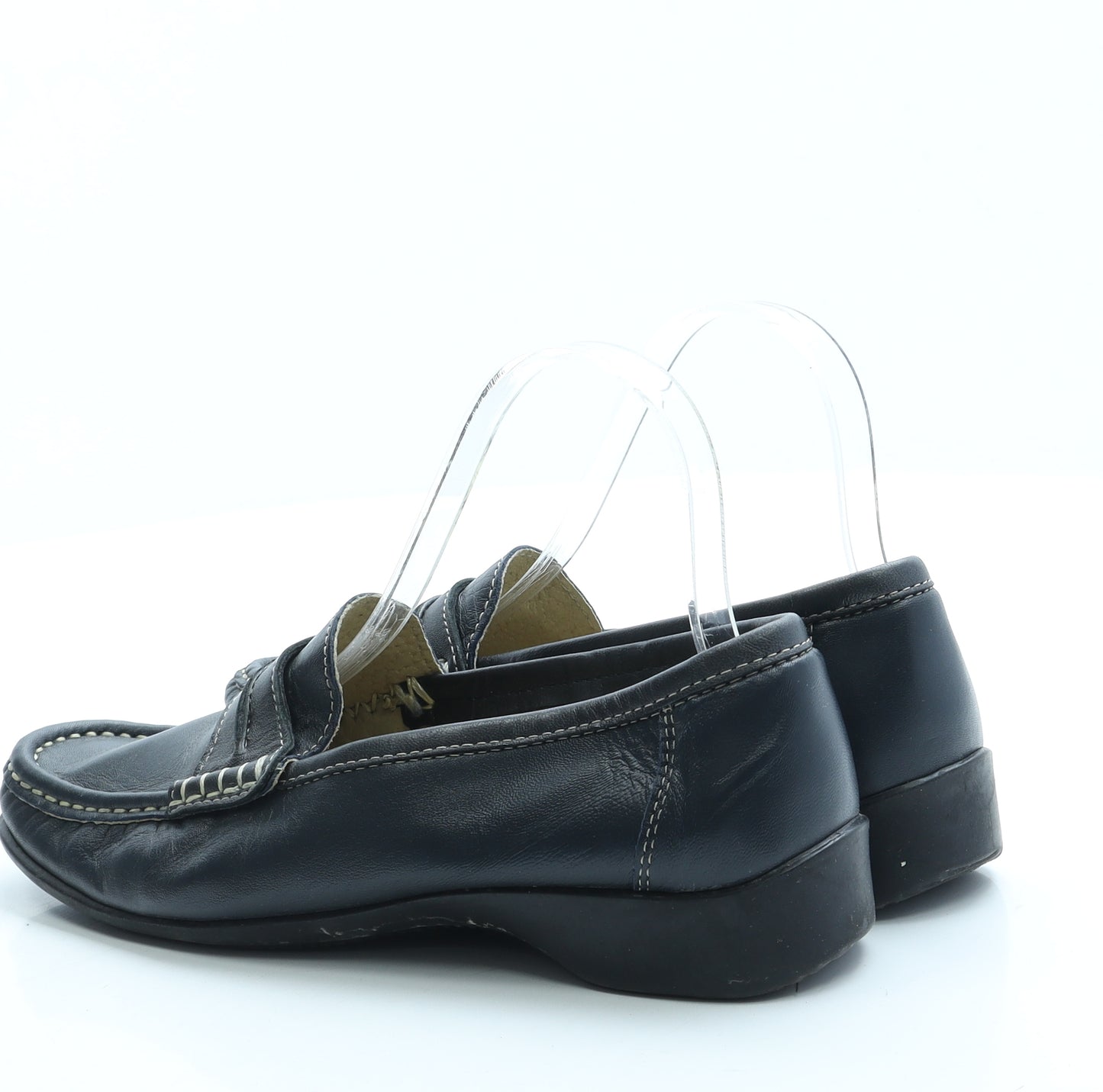 Pavers Womens Blue Leather Loafer Flat UK 6 39