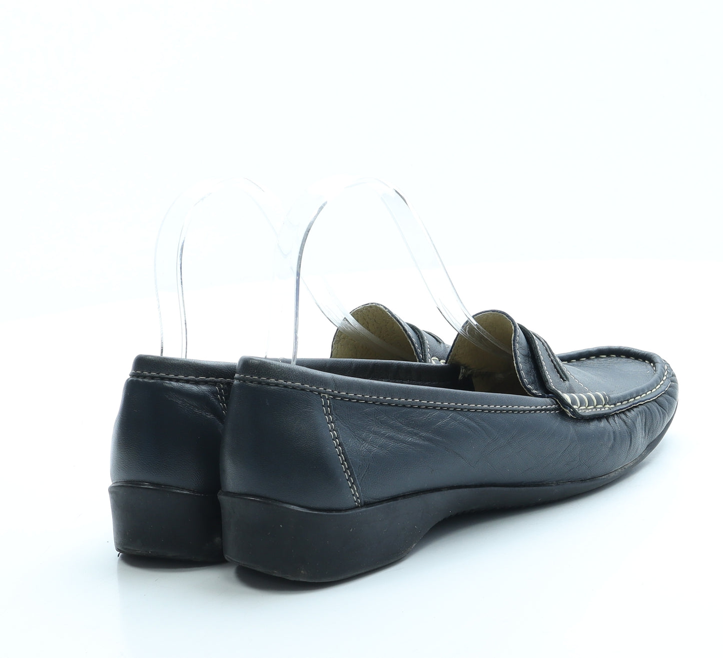 Pavers Womens Blue Leather Loafer Flat UK 6 39