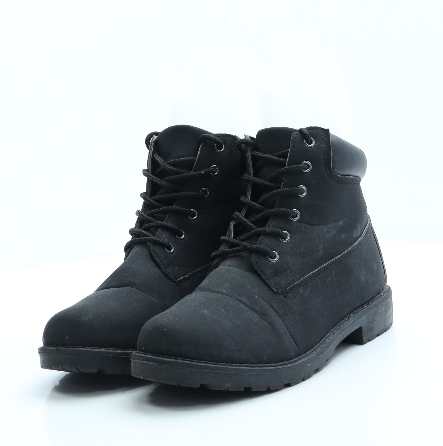 Preworn Womens Black Polyester Combat Boot UK 6