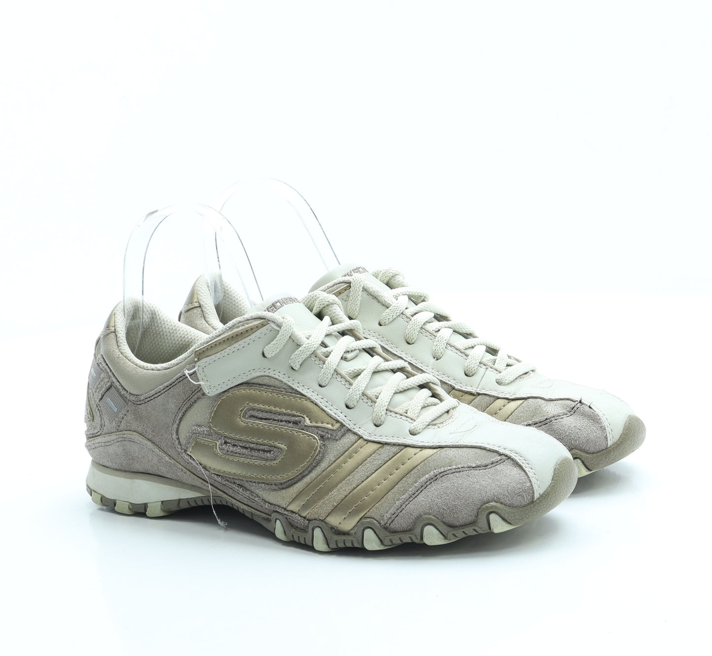 Skechers Womens Gold Polyester Trainer UK 6 39