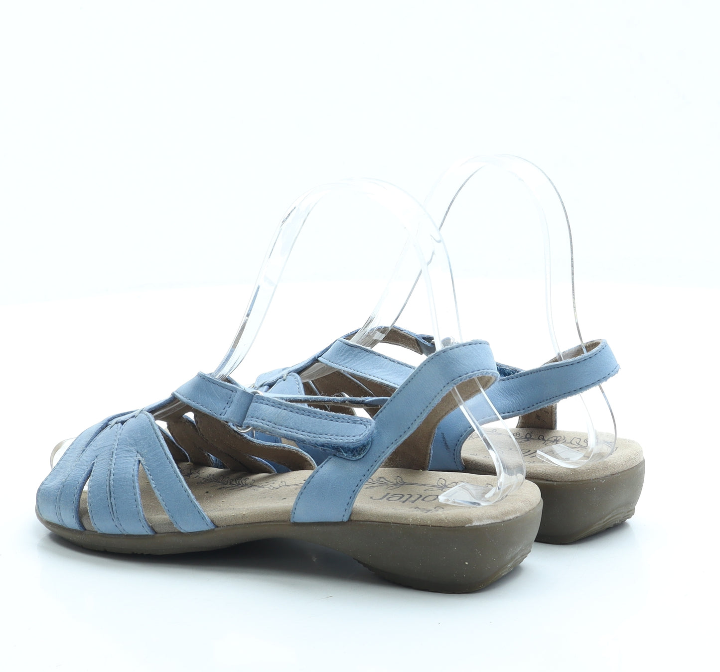 Hotter Womens Blue Leather Slingback Sandal UK 3
