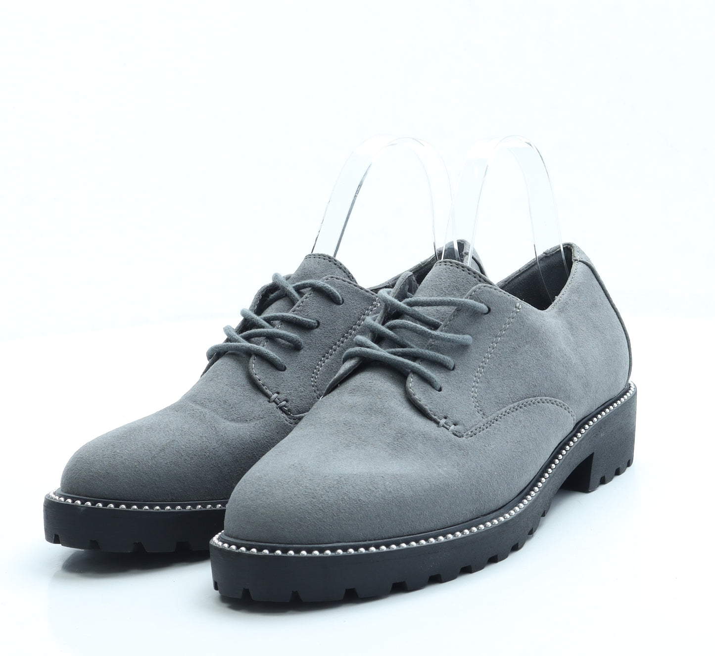 NEXT Womens Grey Suede Flat UK 6.5 40 - Brogue