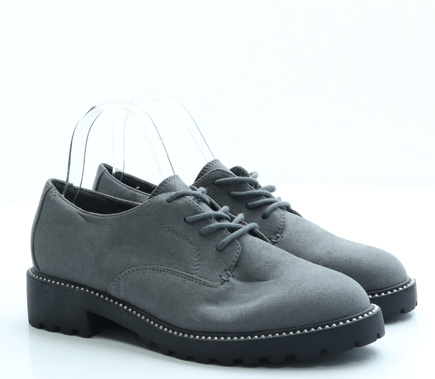 NEXT Womens Grey Suede Flat UK 6.5 40 - Brogue