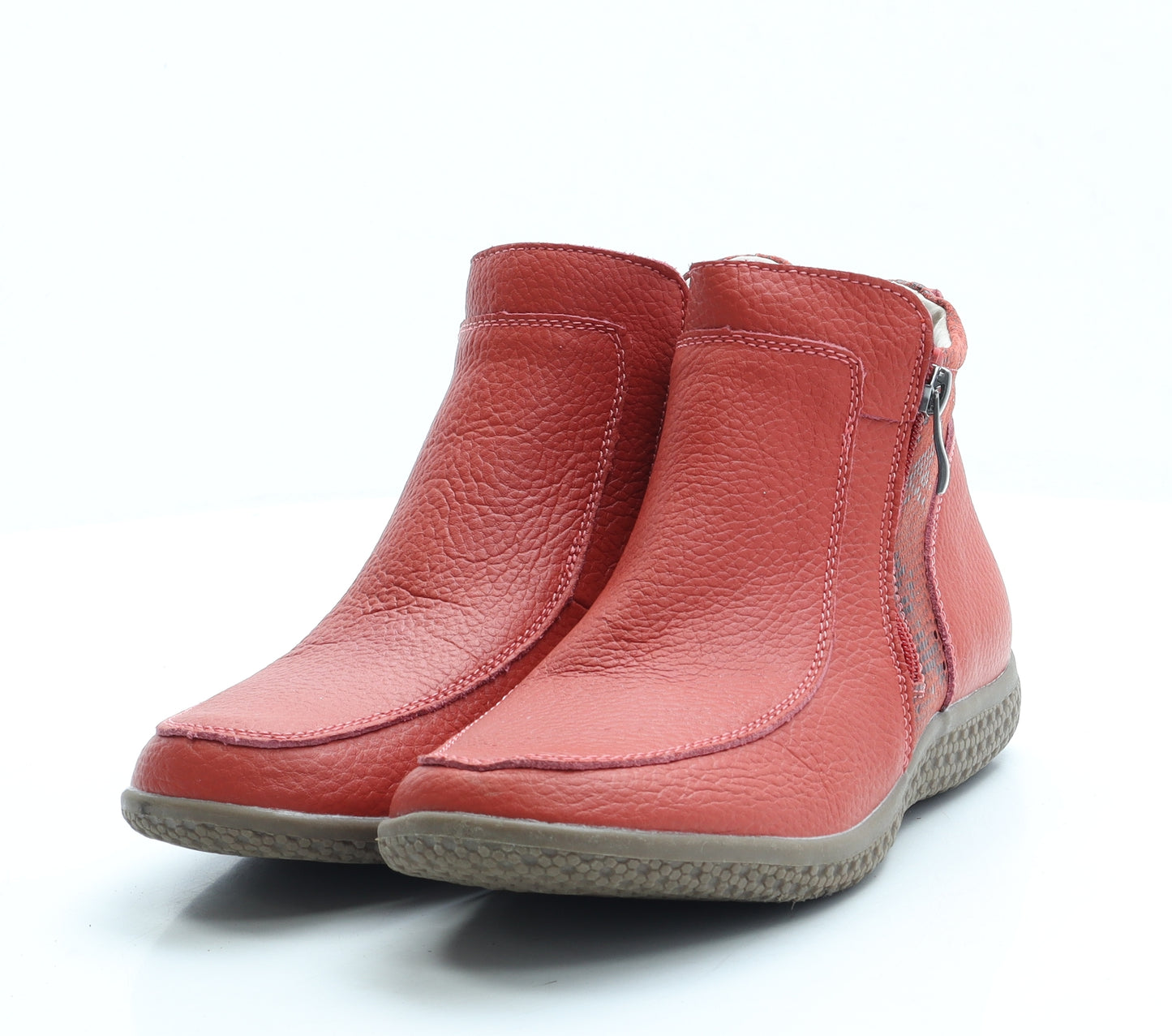 Damart Womens Orange Leather Chelsea Boot UK 6 39