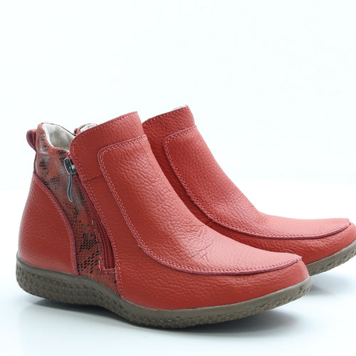 Damart Womens Orange Leather Chelsea Boot UK 6 39