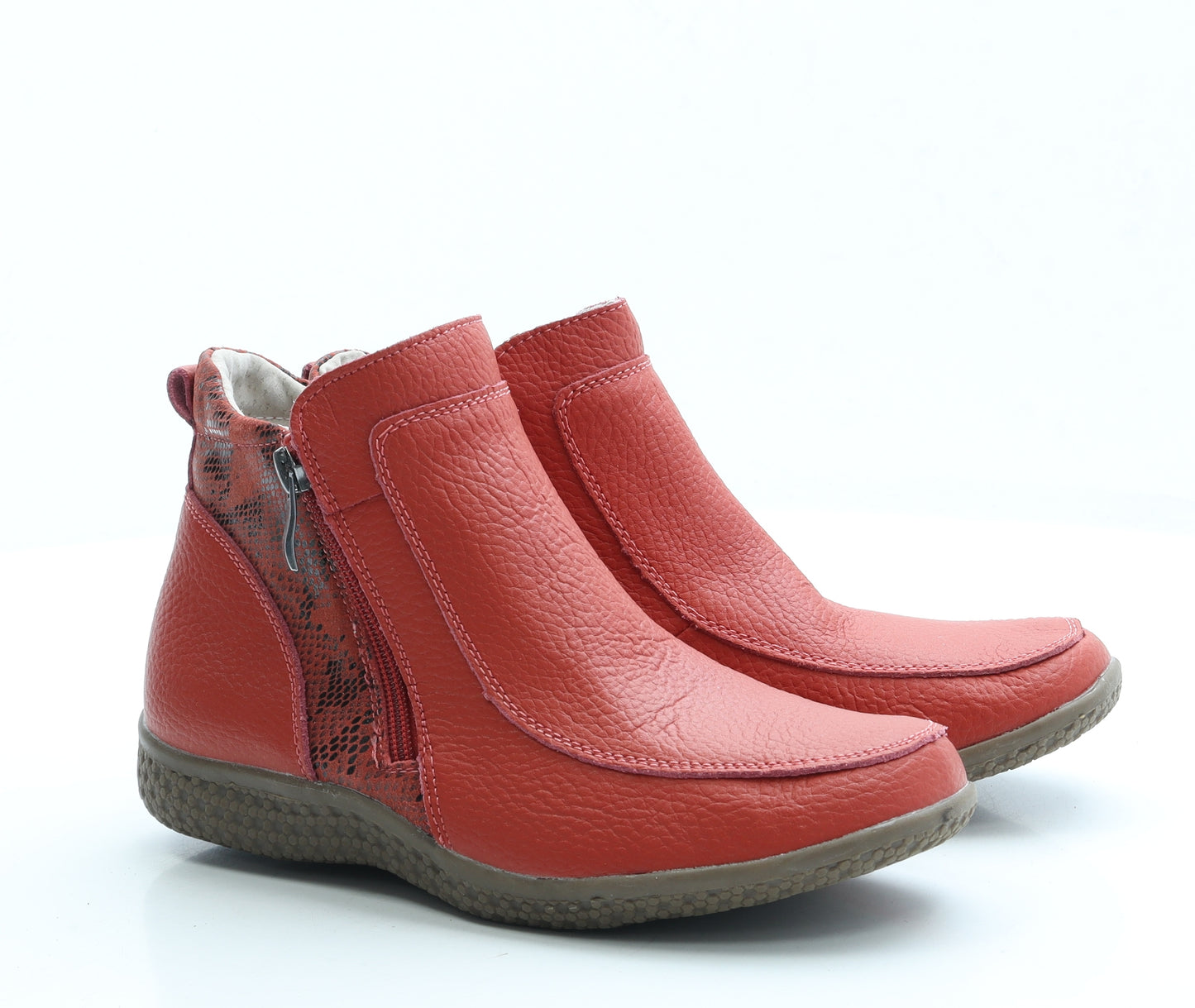 Damart Womens Orange Leather Chelsea Boot UK 6 39
