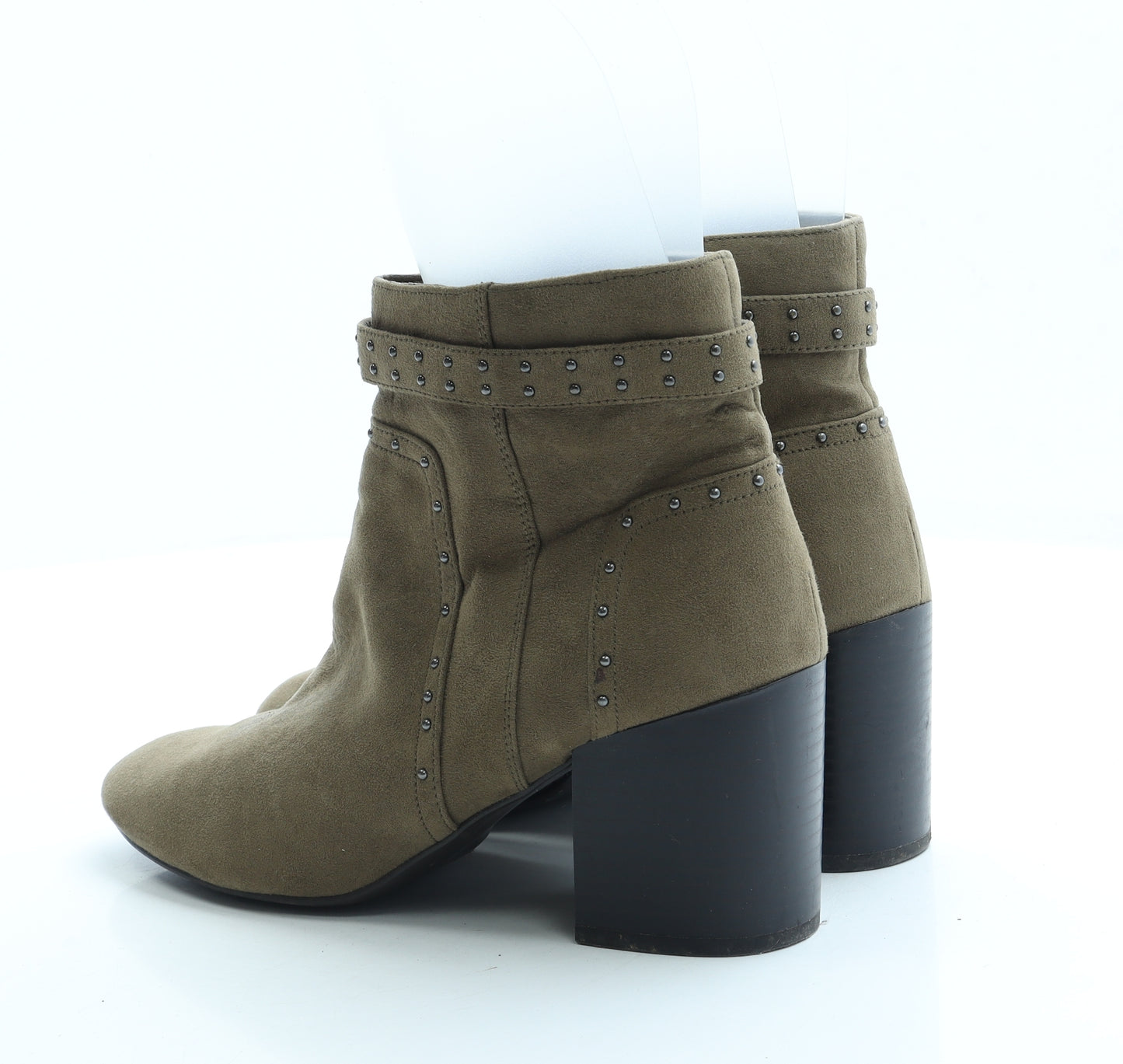 F&F Womens Green Suede Bootie Boot UK 5 38