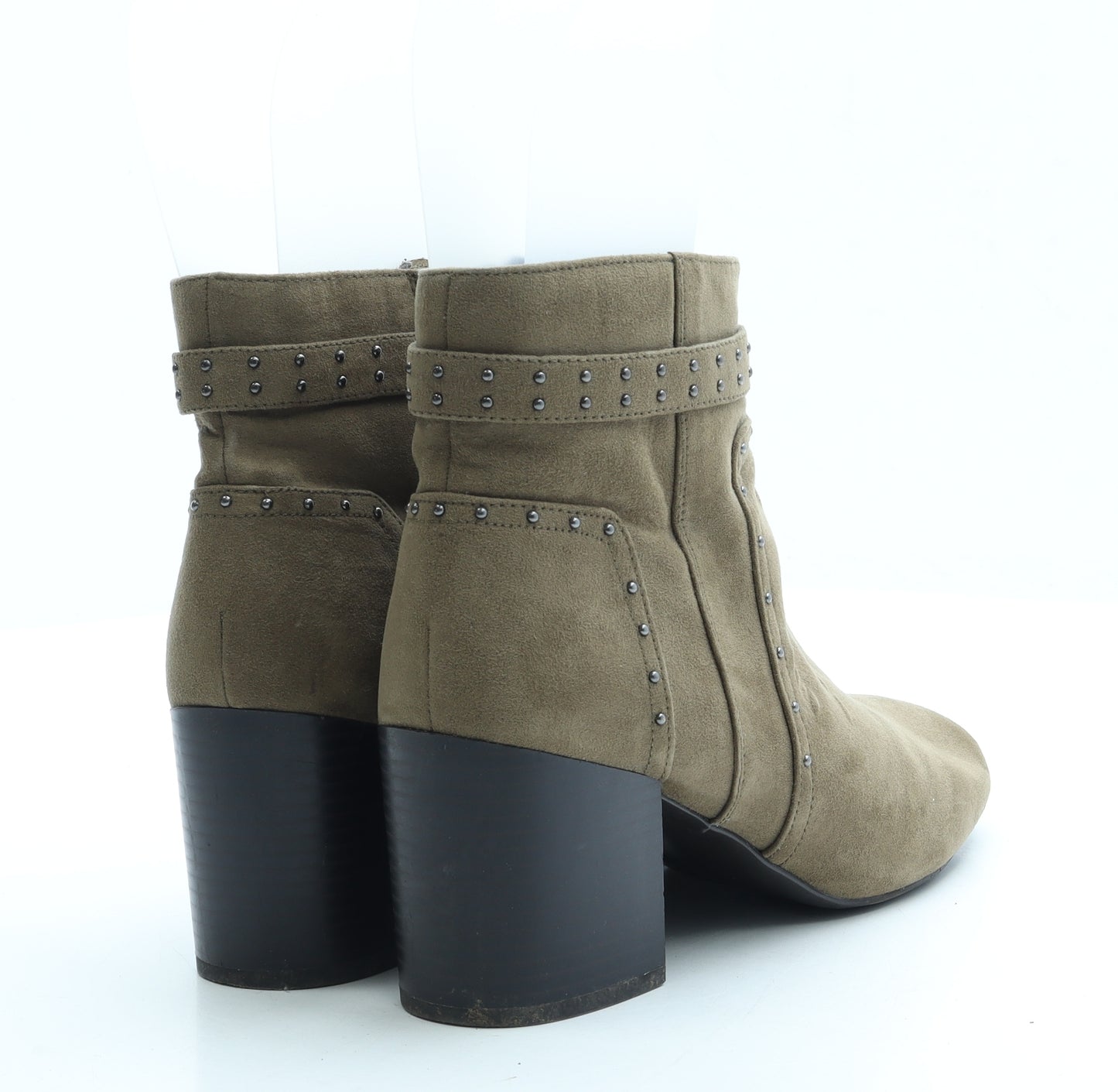 F&F Womens Green Suede Bootie Boot UK 5 38