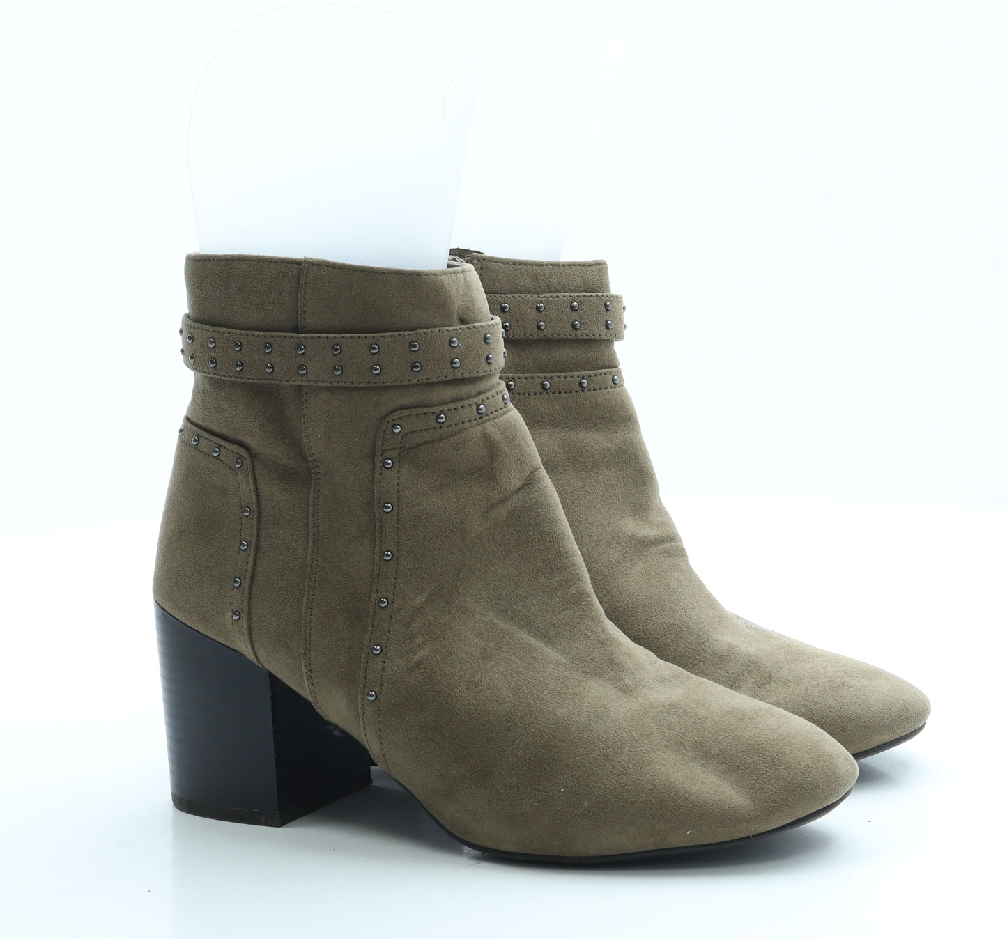 F&F Womens Green Suede Bootie Boot UK 5 38