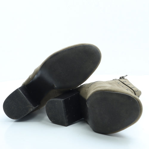 F&F Womens Green Suede Bootie Boot UK 5 38