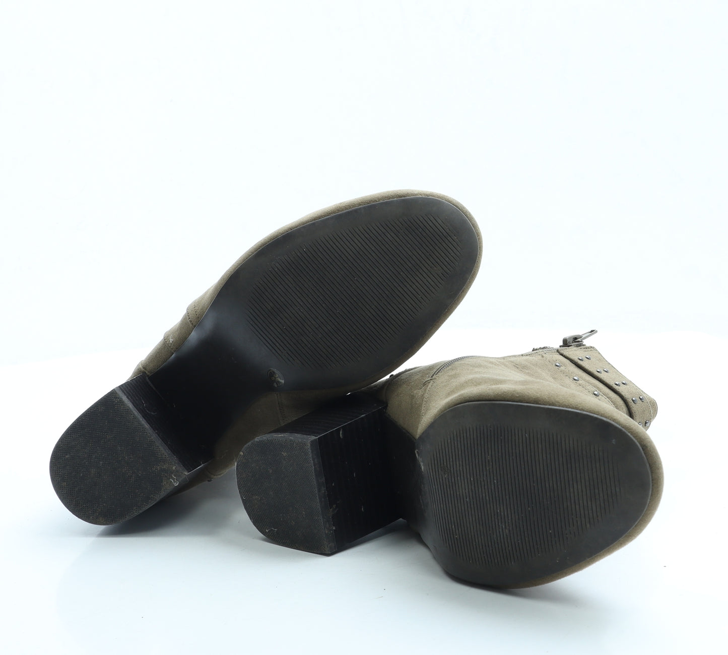 F&F Womens Green Suede Bootie Boot UK 5 38