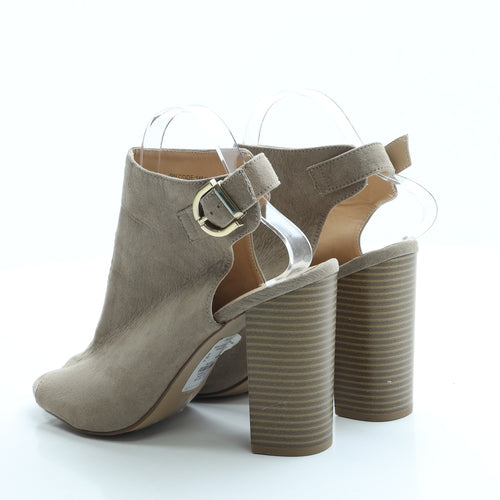 Primark Womens Beige Suede Slingback Heel UK 6 39