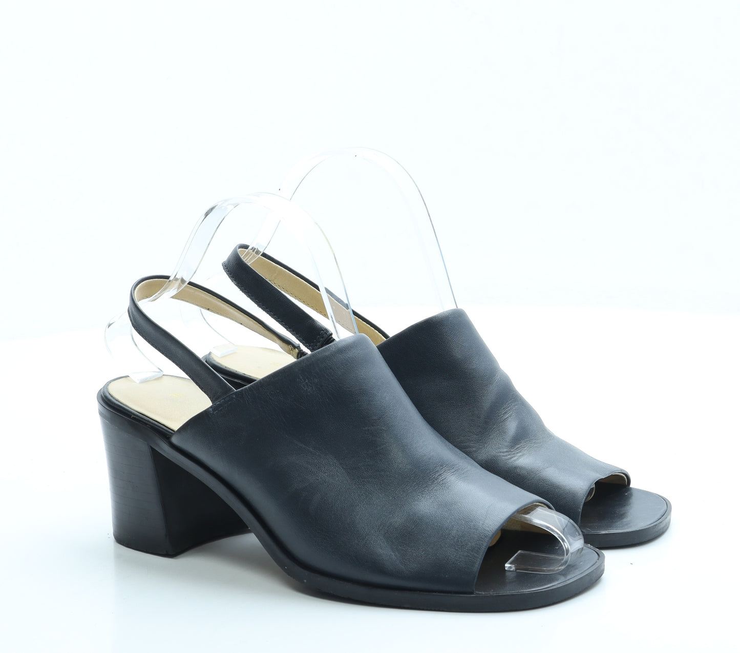 Saxone Womens Blue Leather Mule Heel UK 6 39