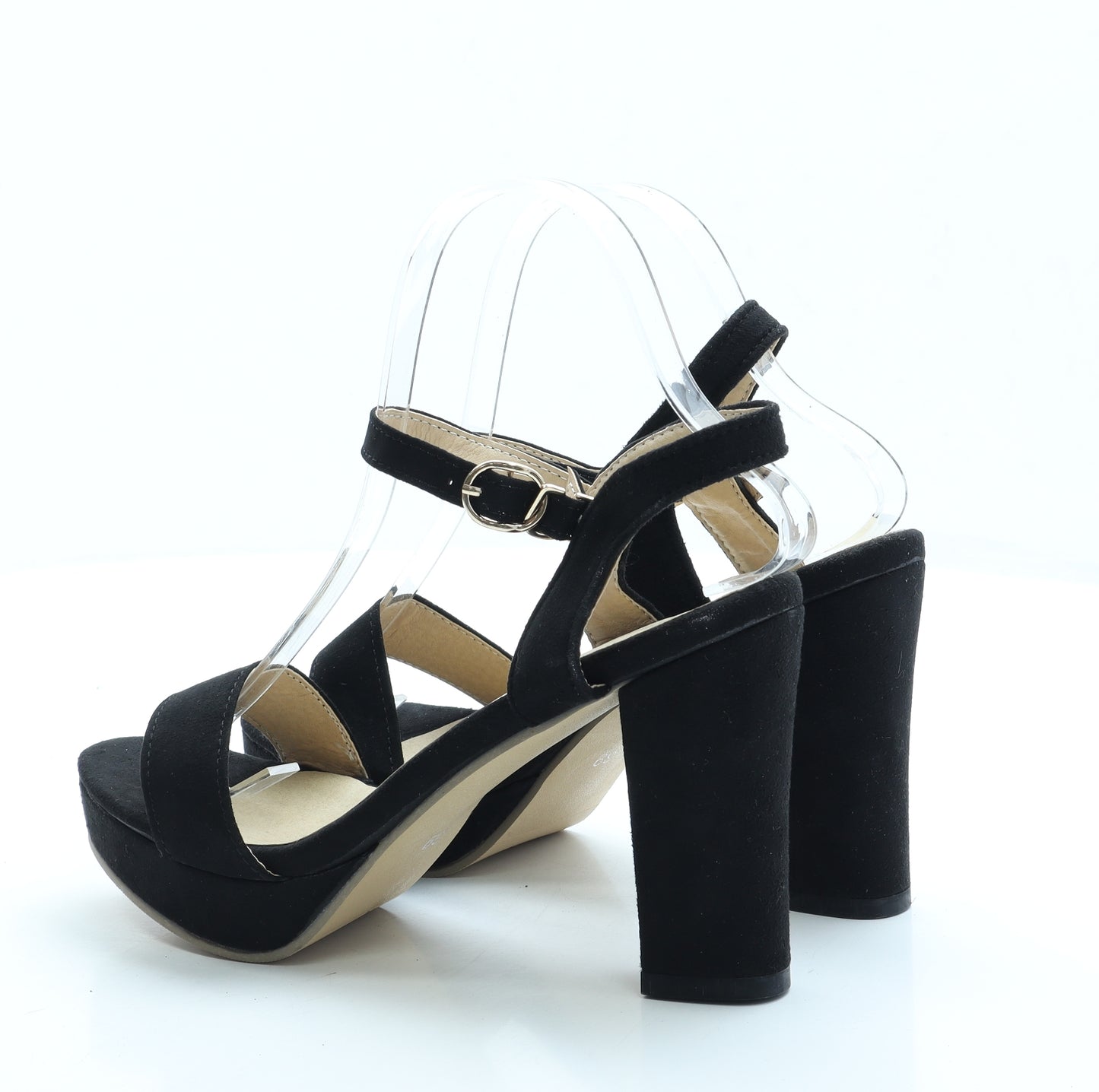 Preworn Womens Black Suede Platform Heel UK 6 39