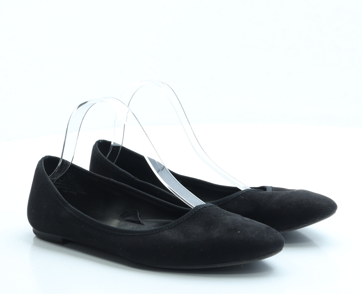 H&M Womens Black Suede Flat UK 7 40