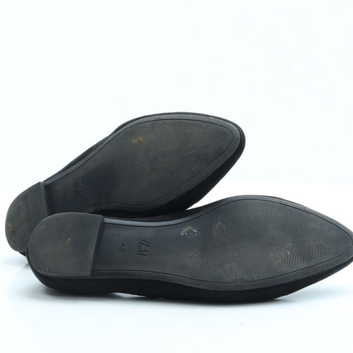 H&M Womens Black Suede Flat UK 7 40