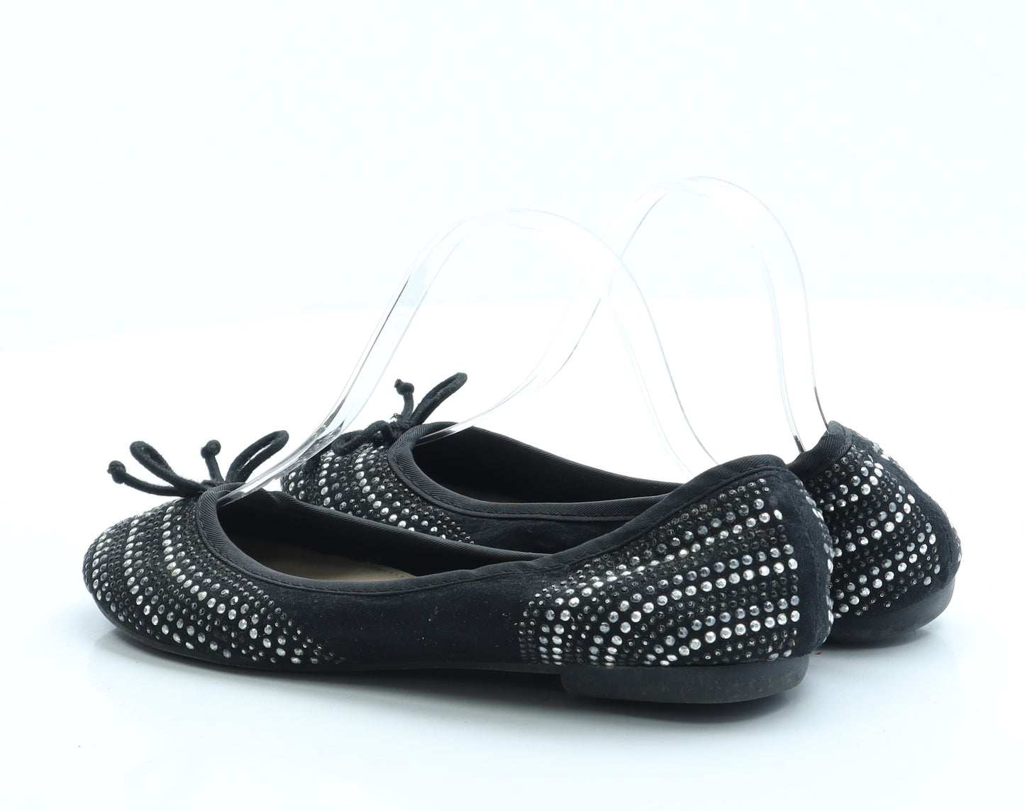 George Womens Black Polyester Ballet Flat UK 6