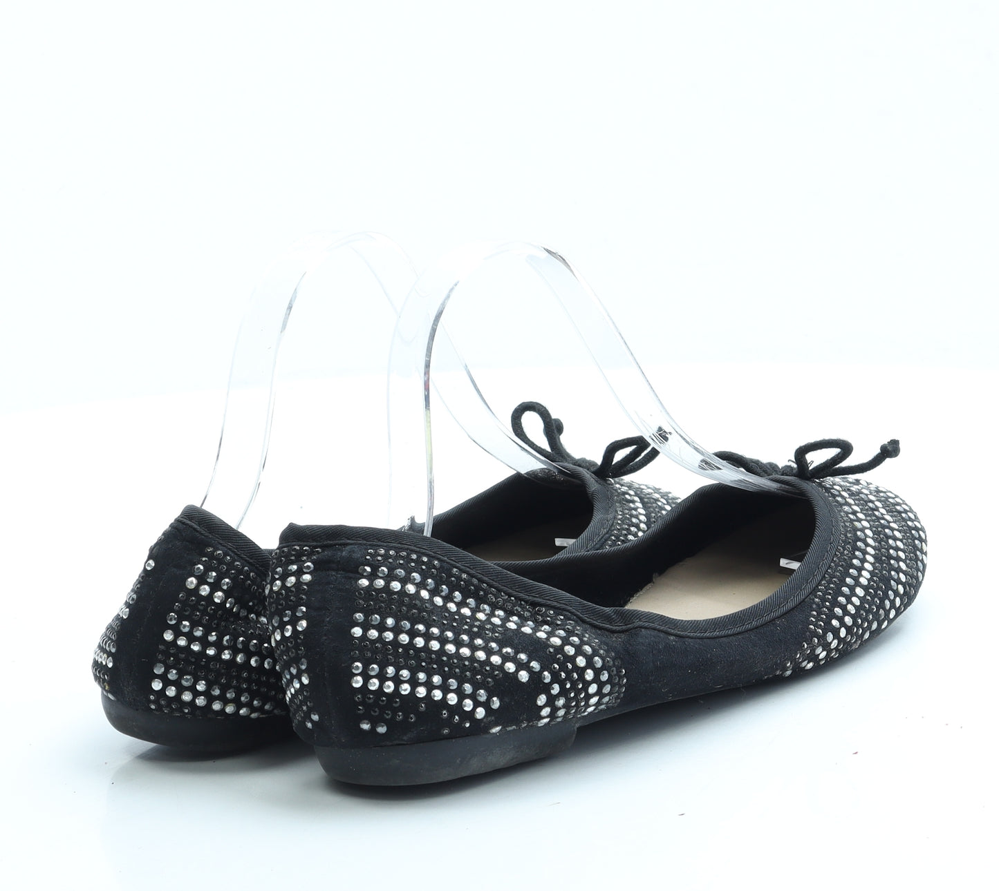 George Womens Black Polyester Ballet Flat UK 6