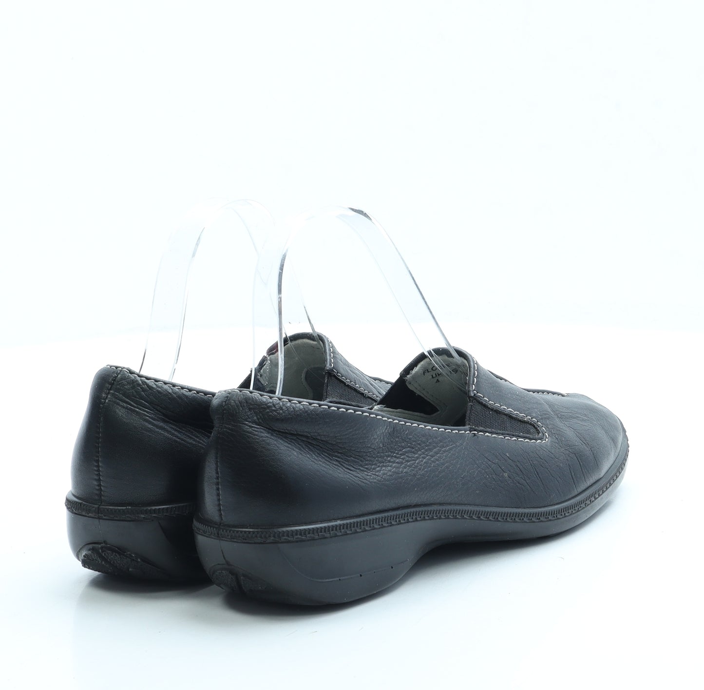 Hotter Womens Black Leather Loafer Flat UK 4